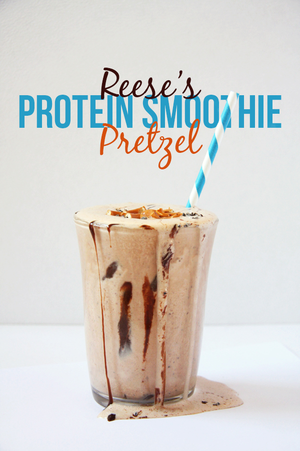 Healthy Reese's Pretzel Protein Smoothie I 24 Carrot Life