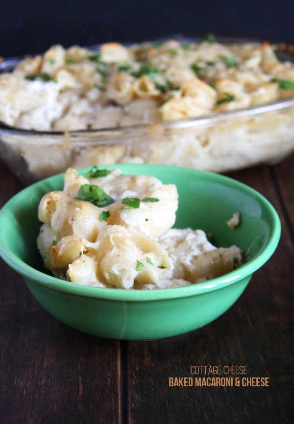 Cottage Cheese Baked Macaroni and Cheese I 24 Carrot Life- this healthy version of your favorite comfort food has 22 grams of protein per serving!