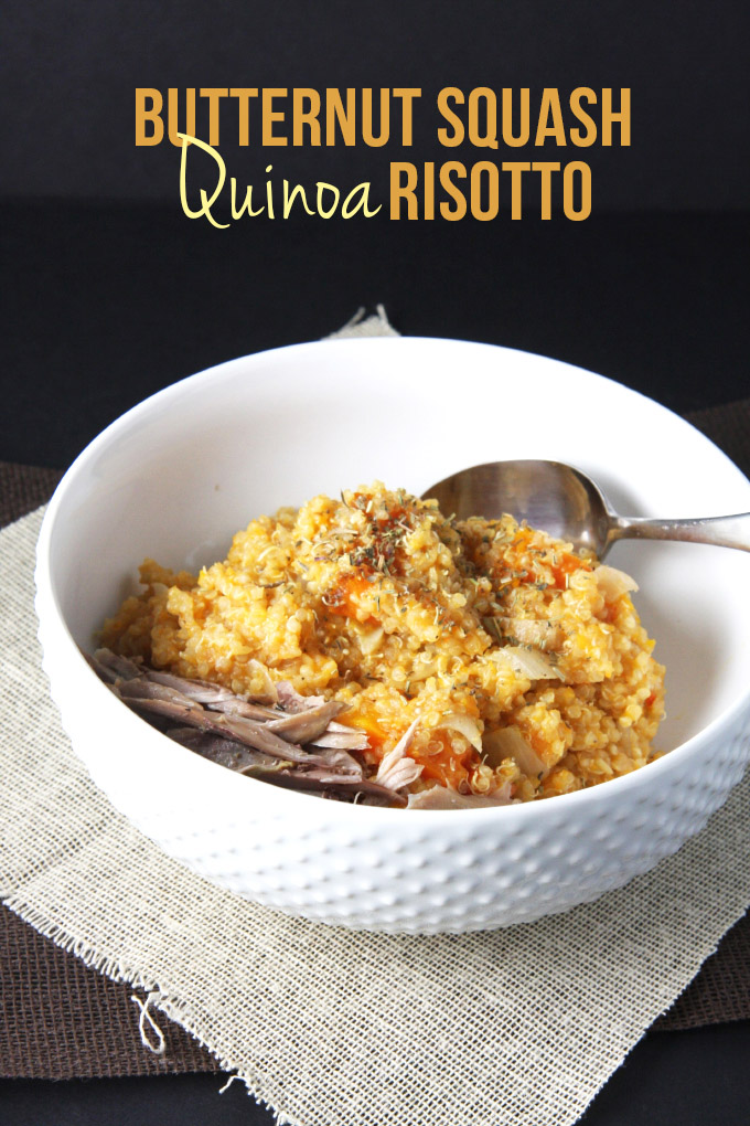Butternut Squash Quinoa Risotto // 24 Carrot Life #quinoa #risotto #glutenfree #healthy