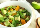 Crockpot Veggie and Quinoa Salsa Verde Soup // 24 Carrot Life #crockpot #slowcooker #quinoa #vegetables #sweetpotato