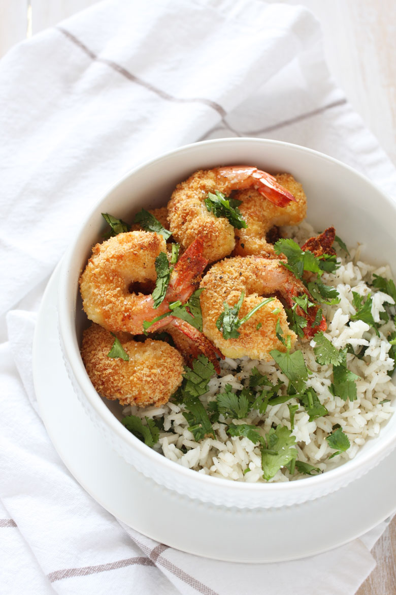 Baked Coconut Shrimp with Cilantro Lime Rice // 24 Carrot Life #24carrotlife
