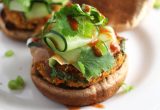Thai Veggie Burgers with Peanut Sauce // These burgers are practically foolproof, are made with filling chickpeas and a spicy peanut sauce via 24 Carrot Life #sponsored